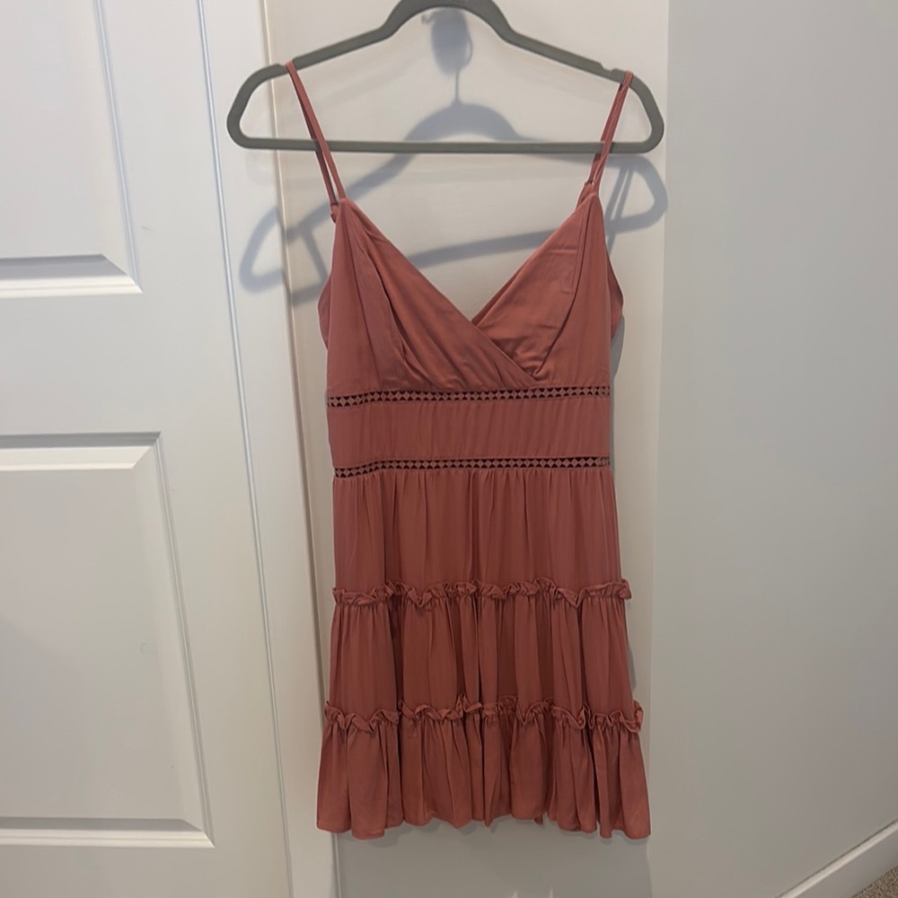 Miami Pink Ruffled Wrap Mini Dress